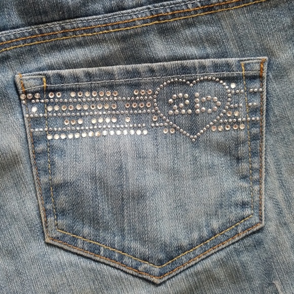 Bebe Rhinestone Denim Shorts - Picture 3 of 5
